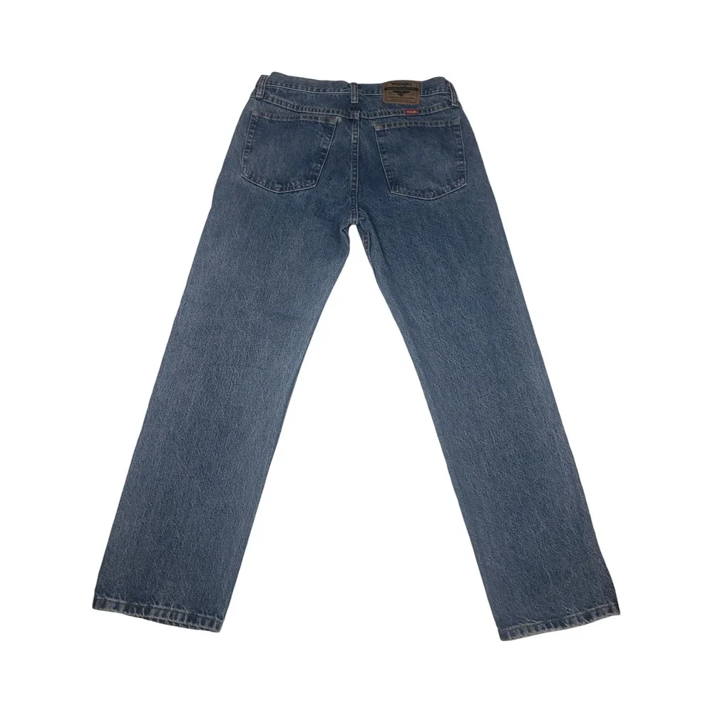 Wrangler Premium Quality Mens 32x30 Straight Leg Jeans Medium Wash 96501DS Blue